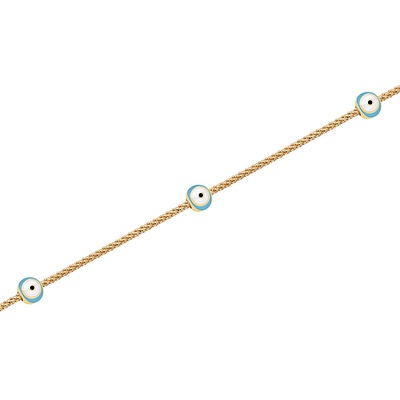 14 Ayar Sarı Altın Nazar Boncuklu Bileklik