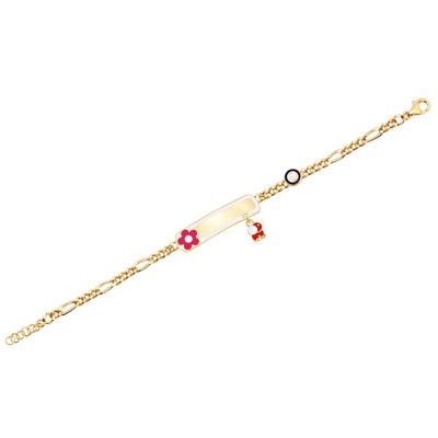 14 Ayar Sarı Altın Künye Bileklik