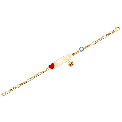 14 Ayar Sarı Altın Künye Bileklik