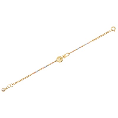 14 Ayar 3 Renkli Altın Zincir Bileklik