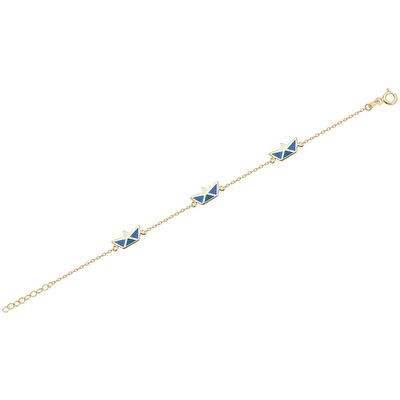 14 Ayar Sarı Altın Gemi Figürlü Bileklik