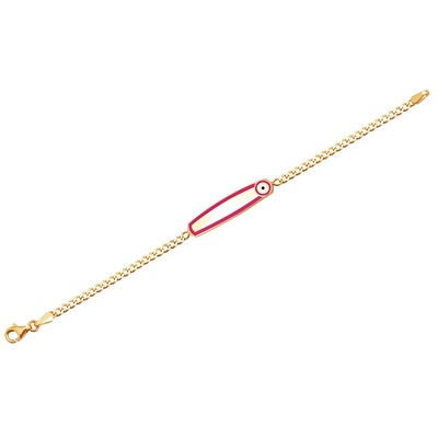 14 Ayar Sarı Altın Künye Bileklik