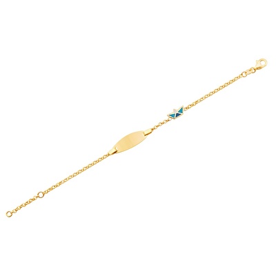 14 Ayar Sarı Altın Künye Bileklik