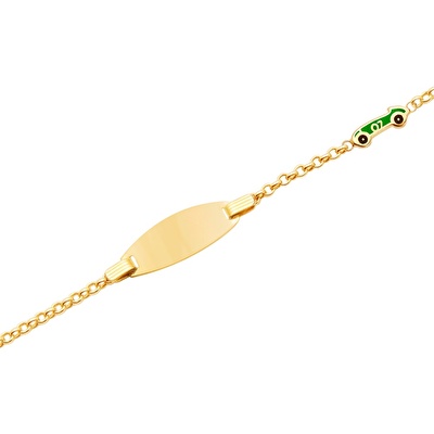 14 Ayar Sarı Altın Künye Bileklik