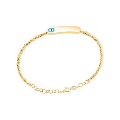 14 Ayar Sarı Altın Plaka Bilezik