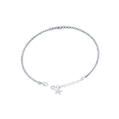 14 Ayar Beyaz Altın Dorika Bilezik