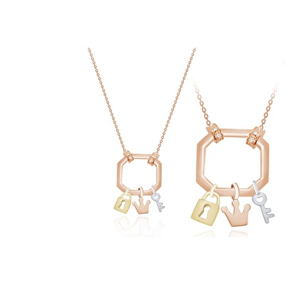 14 Ayar 3 Renkli Altın Şans Kolye