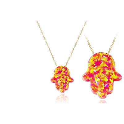 14 Ayar Sarı Altın Fatma Ana Eli Kolye