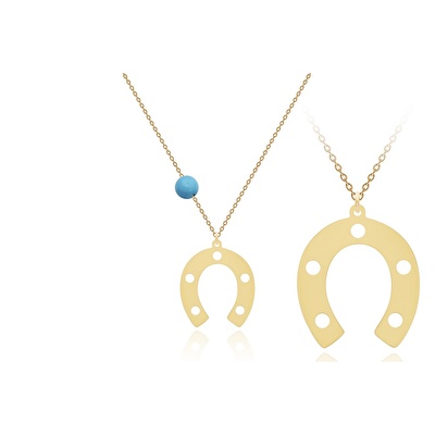 14 Ayar Sarı Altın Nal Figürlü Kolye