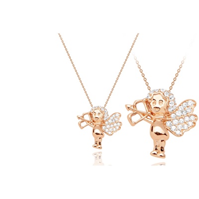 14 Ayar Rose Altın Melek Figürlü Kolye