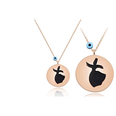 14 Ayar Rose Altın Mevlana Figürlü Kolye