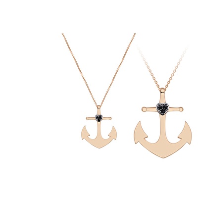 14 Ayar Rose Altın Çapa Figürlü Kolye