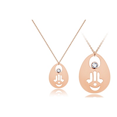 14 Ayar Rose Altın Fatma Ana Eli Kolye