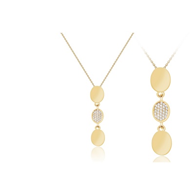 14 Ayar Sarı Altın Geometrik Figürlü Kolye