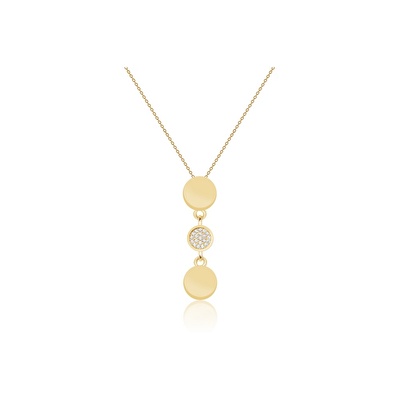 14 Ayar Sarı Altın Geometrik Figürlü Kolye