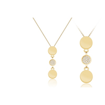 14 Ayar Sarı Altın Geometrik Figürlü Kolye