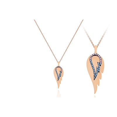 14 Ayar Rose Altın Melek Kanadı Figürlü Kolye