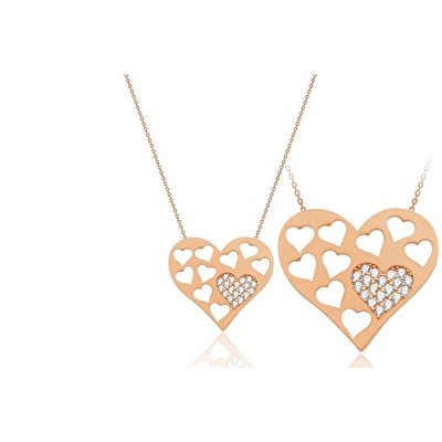 14 Ayar Rose Altın Kalp Figürlü Kolye