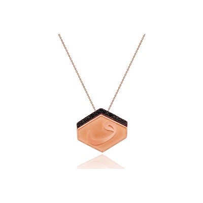 14 Ayar Rose Altın Vav Figürlü Kolye