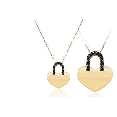 14 Ayar Sarı Altın Kalp Figürlü Kolye