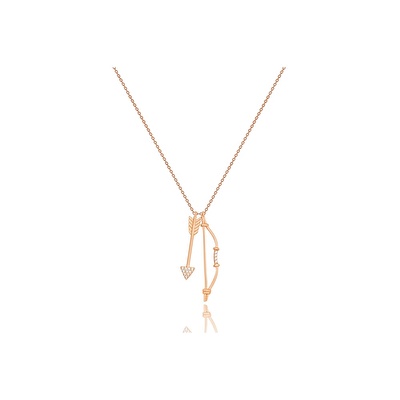 14 Ayar Rose Altın Ok İşareti Figürlü Kolye