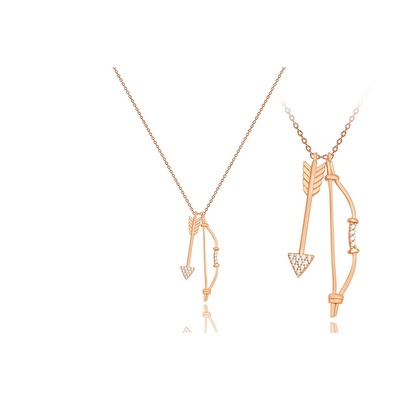 14 Ayar Rose Altın Ok İşareti Figürlü Kolye