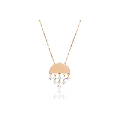 14 Ayar Rose Altın Taşlı Kolye