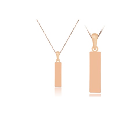 14 Ayar Rose Altın Plaka Figürlü Kolye