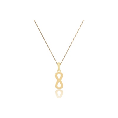 14 Ayar Sarı Altın Sonsuzluk Figürlü Kolye