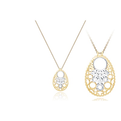 14 Ayar Sarı-Beyaz Altın Taşsız Kolye