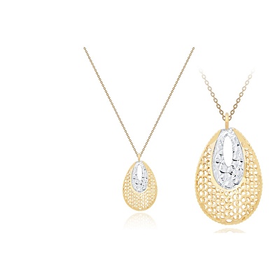 14 Ayar Sarı-Beyaz Altın Taşsız Kolye