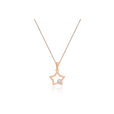 14 Ayar Rose Altın Yıldız Figürlü Kolye