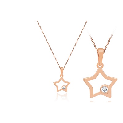 14 Ayar Rose Altın Yıldız Figürlü Kolye