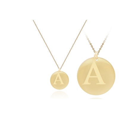 14 Ayar Sarı Altın A Harf Kolye