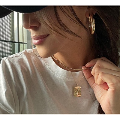 14 Ayar Y Harf Plaka Kolye