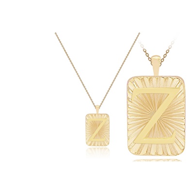 14 Ayar Z Harf Plaka Kolye