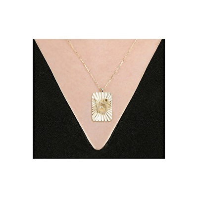 14 Ayar Oğlak Burç Plaka Kolye