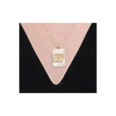 14 Ayar Kova Burç Plaka Kolye