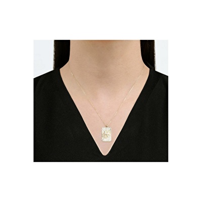 14 Ayar Balık Burç Plaka Kolye