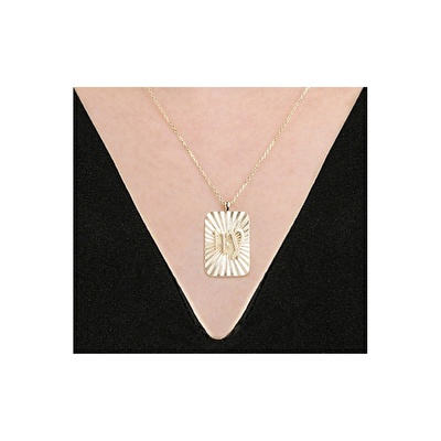 14 Ayar Başak Burç Plaka Kolye