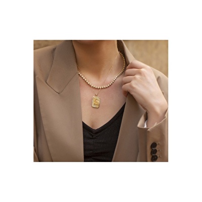 14 Ayar Terazi Burç Plaka Kolye