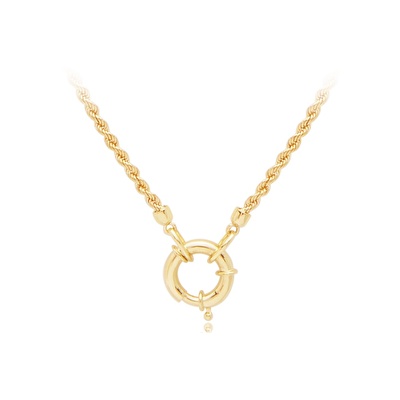 14 Ayar Sarı Altın Göz Figürlü Halat Zincir