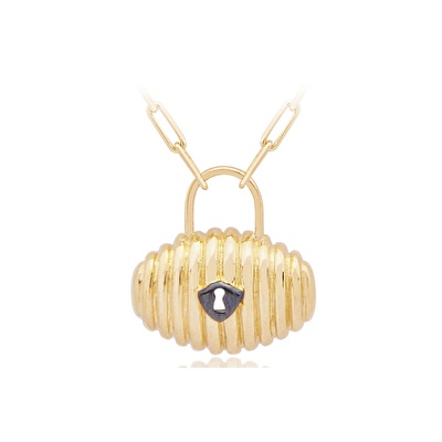 14 Ayar Sarı Altın Çanta Figürlü Kolye