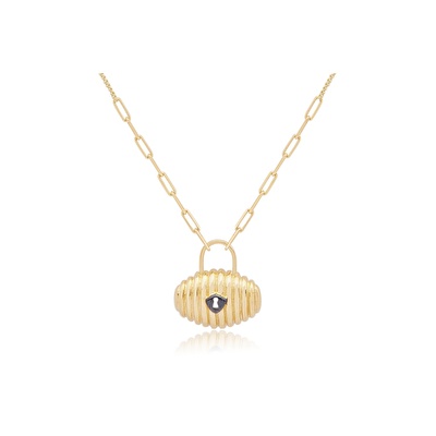 14 Ayar Sarı Altın Çanta Figürlü Kolye