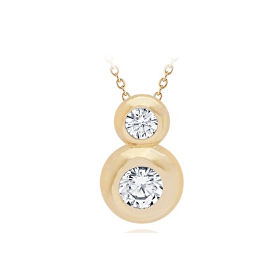 14 Ayar Sarı Altın Taşlı Kolye