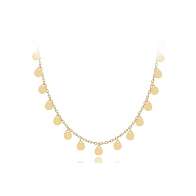 14 Ayar Sarı Altın Damla Figürlü Kolye