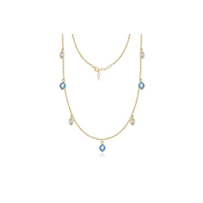 14 Ayar Sarı Altın Göz Figürlü Kolye