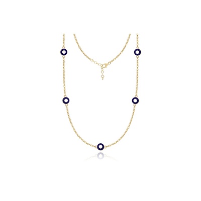 14 Ayar Sarı Altın Göz Figürlü Kolye