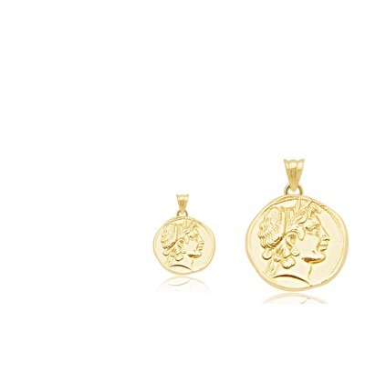 14 Ayar Sarı Altın Madalyon Kolye Ucu