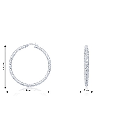 14 Ayar Beyaz Altın Halka Küpe